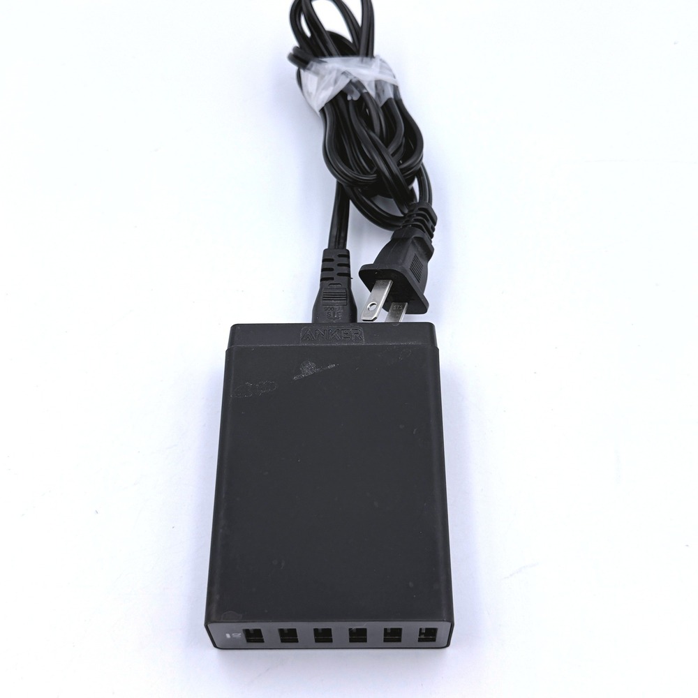 Anker PowerPort 6 USB Wall Charger A2123 60W 6-Port Desktop Charging Hub Black